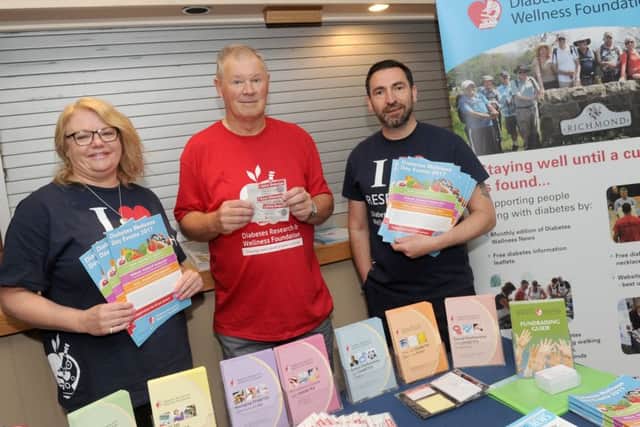 From left, Karen Scott, community fundraiser, Geoff Buckwell, volunteer and Lee Calladine, events co-ordinator from the Diabetes Research & Wellness Foundation
Picture: Sarah Standing (170667-8572)