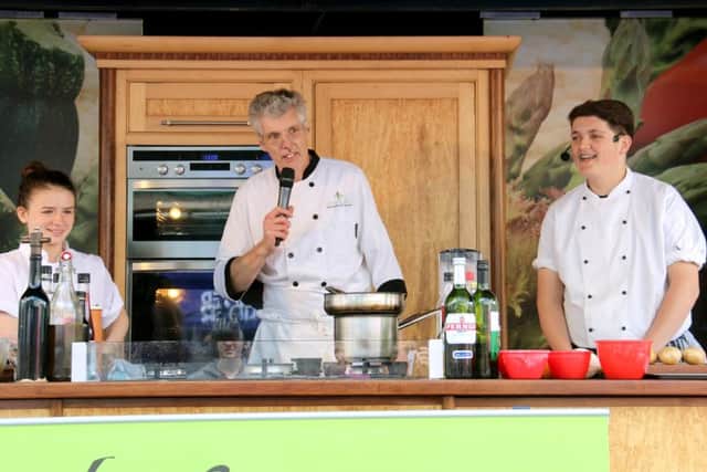 Izabella Darmin with chef David Griffin-Shepherd and overall runner-up Jonny Smith