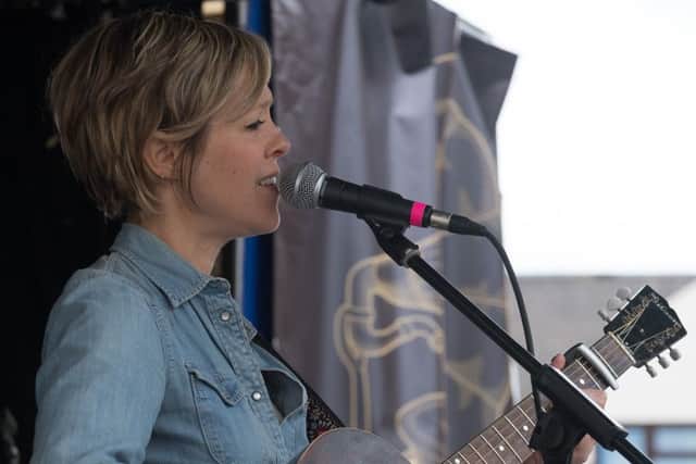 Emily Barker performing at the Castle Road Fair on Record Store Day, 2017. Picture by Keith Woodland