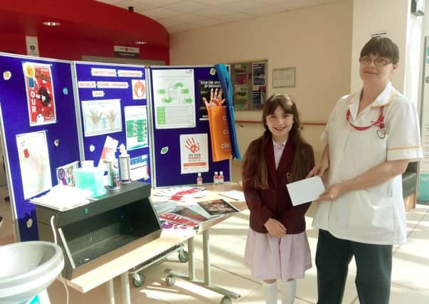 Jessica Mansbridge, nine, a Portsmouth High School pupil, came in third for the Clean Your Hands competition.
