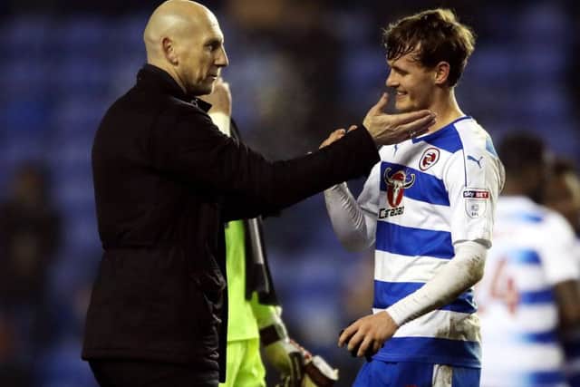 John Swift with Reading boss Jaap Stam