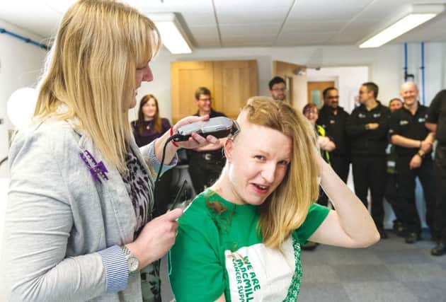 Teresa Standen had her hair shaved off for Macmillan Cancer Support and The Little Princess Trust