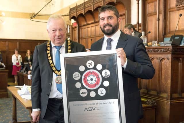 Managing Director Dan Hook receiving the award at the Councils AGM in Winchester presented by the council Chairman Councillor Keith Chapman.