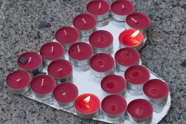 A vigil for the victims of the Manchester bombing in Guildhall Square, Portsmouth