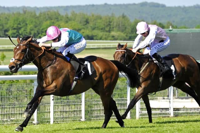 Mori gets her head down to win the Height Of Fashion Stakes at Goodwoo. Picture: Malcolm Wells