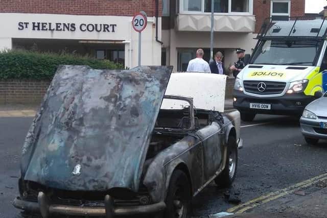 The car was destroyed. Picture: Antonia Lovell