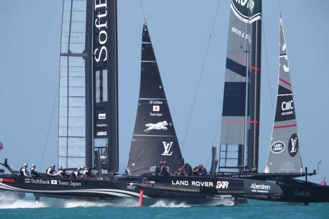 Land Rover BAR v SoftBank Team Japan. Photo credit: Gilles Martin-Rgaet/ America's Cup