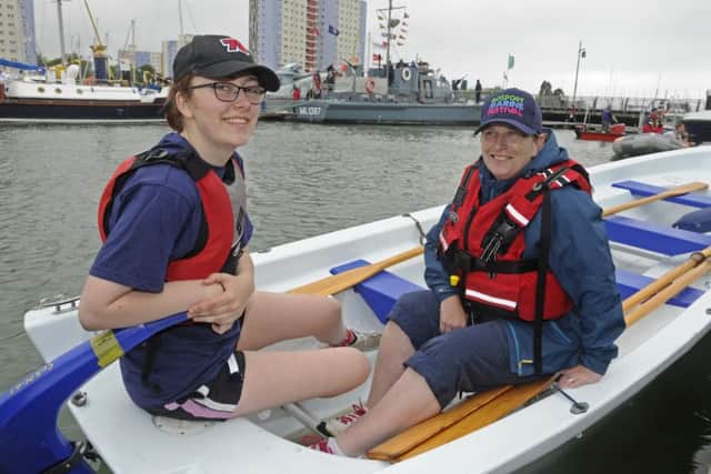 Lucy Harding, left,  who is a Coxswain with Gosport Sea cadets and APO Claire Palmer at Gosport Marine Festival     Picture Ian Hargreaves  (170623-1)