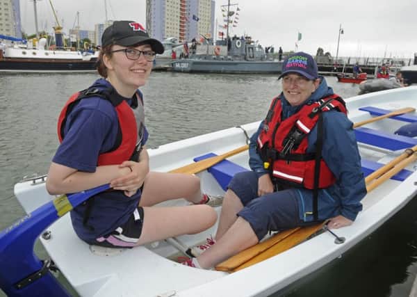Lucy Harding, left,  who is a Coxswain with Gosport Sea cadets and APO Claire Palmer at Gosport Marine Festival     
Picture Ian Hargreaves  (170623-1)