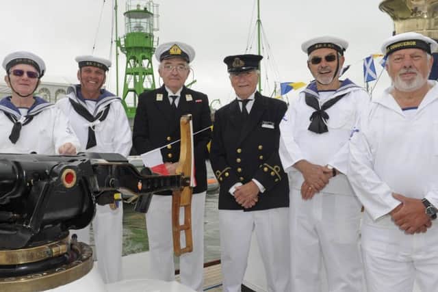 The crew of The Steam Pinnace 199 at the Gosport Marine Festival (170623-1)