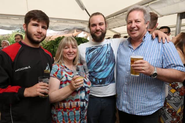 Andrew, Sue , Simon and Pete Smith at the Delme Arms beer festival