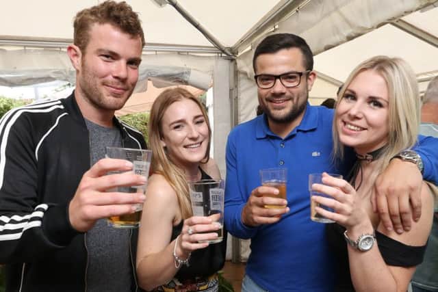 Callan Conway, Georgia Fraser, Steve Nineham and Robyn Smithenjoy the beer festival