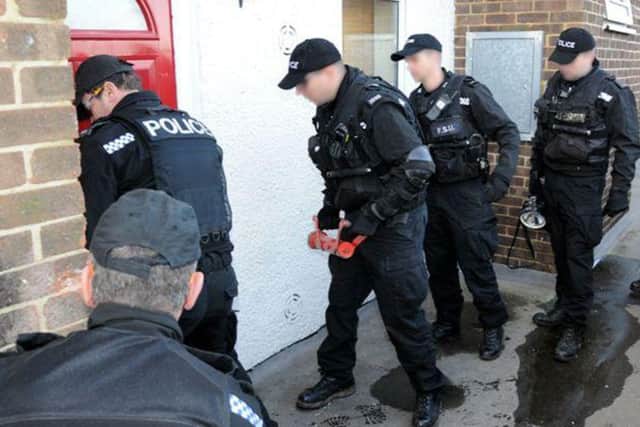 Police on a drugs raid