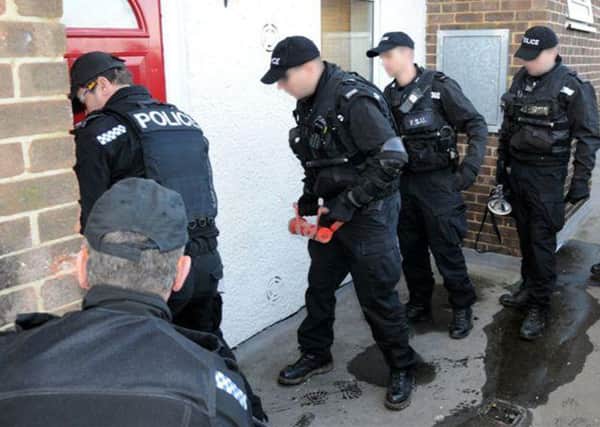Police on a drugs raid