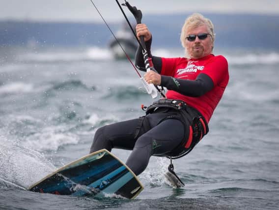 Sir Richard Branson at Hayling. Picture: Dan @ Kitesurfing Armada
