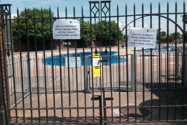 The closed splash pool
