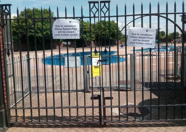 The closed splash pool