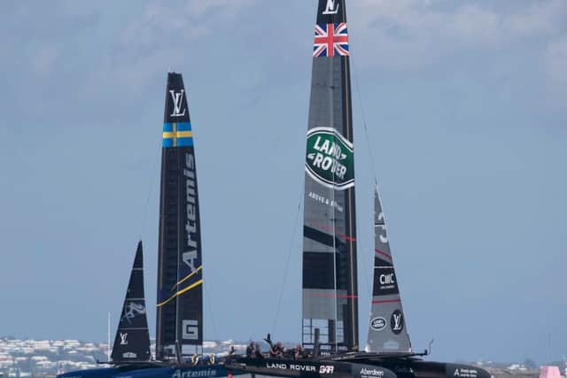 Land Rover BAR v Artemis Racing. Picture: Lloyd images/ Land Rover BAR