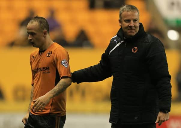 Leigh Griffiths, left, with former Wolves boss Kenny Jackett