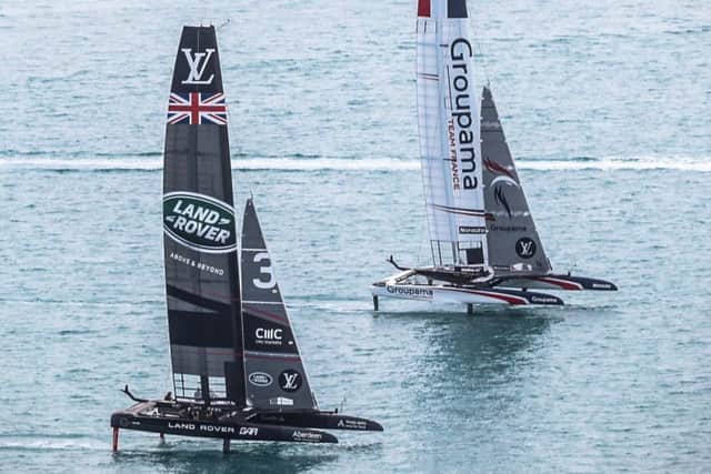 Land Rover BAR v Groupama Team France. Picture: Gilles Martin-Raget/ America's Cup