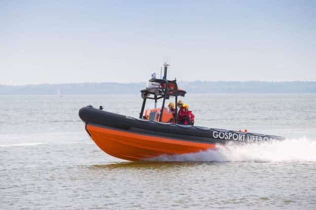 A Gafirs crew rescued a stranded RIB and assisted a capsized dinghy in Stokes Bay today PPP-170306-123347001