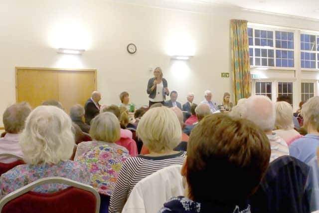 Conservative candidate Caroline Dinenage at the hustings in Gosport