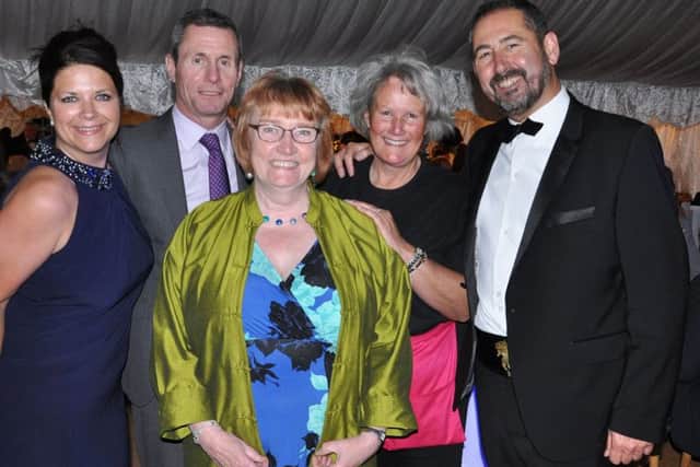 Michelle Stewart from Wild Recruitment, John Gosling, MD of TJ Waste and Recycling, Heather Aspinall, CEO of Rose Road, Nikki Radcliffe, interim head of fundraising, and Kevin Porter, MC for the night