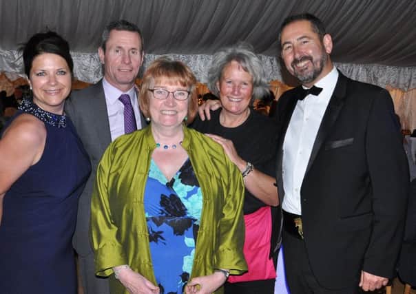 Michelle Stewart from Wild Recruitment, John Gosling, MD of TJ Waste and Recycling, Heather Aspinall, CEO of Rose Road, Nikki Radcliffe, interim head of fundraising, and Kevin Porter, MC for the night
