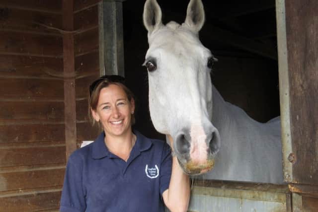 Equine vet Rachel Atherton with a patient