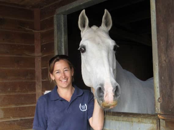 Equine vet Rachel Atherton with a patient