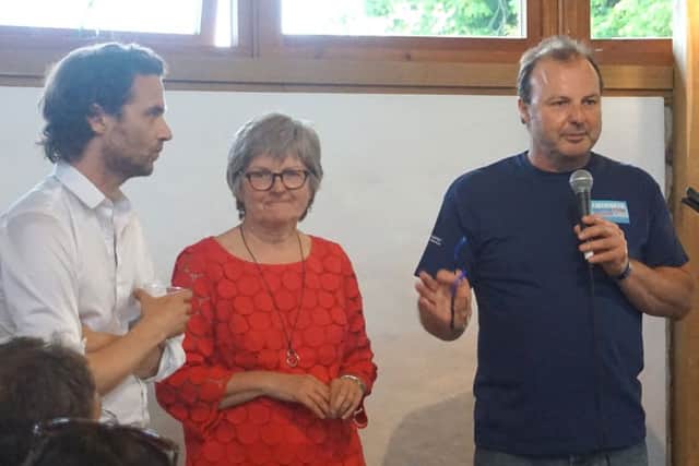 (L-r) Oli Blanc, British Food Fortnight ambassador, Maggie Haynes of Tuppenny Barn and Alistair Gibson of Emsworth British Food Fortnight at the launch event