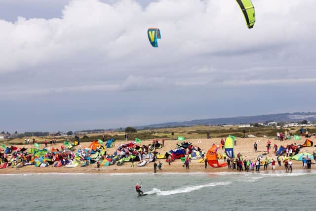 Kitesurfers at the event on Hayling Island