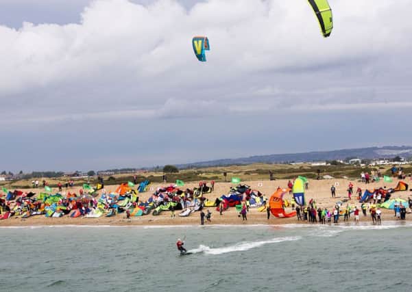 Kitesurfers at the event on Hayling Island