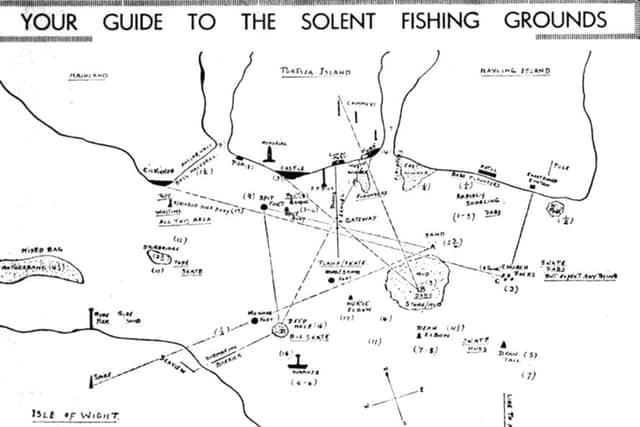 A 1960 Portsmouth Evening News diagram of good fishing in the Solent.