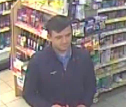 A cctv image of man police want to speak to in connection with a theft at Titchfield Haven nature reserve PPP-170606-142650001
