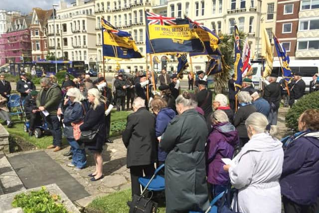 Crowds in Southsea at the ceremony to mark the 73rd anniversary of D-Day