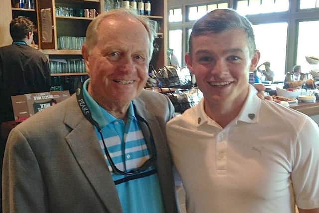 Scott Gregory, right, with 18-time major winner Jack Nicklaus
