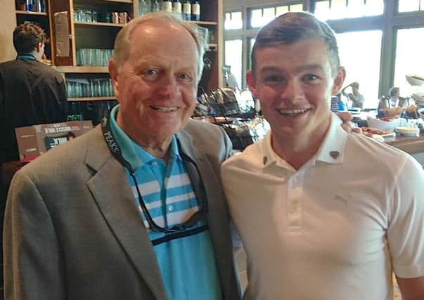 Scott Gregory, right, with 18-time major winner Jack Nicklaus