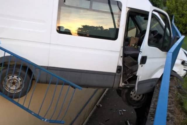 Dean McKevitt was banned from driving after crashing a white Ford Iveco van into a subway in Petersfield Road, Leigh Park, on May 21. Picture: CPS