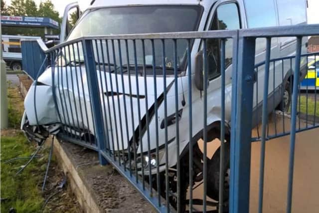 Dean McKevitt was banned from driving after crashing a white Ford Iveco van into a subway in Petersfield Road, Leigh Park, on May 21. Picture: CPS