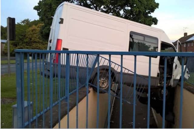 Dean McKevitt was banned from driving after crashing a white Ford Iveco van into a subway in Petersfield Road, Leigh Park, on May 21. Picture: CPS