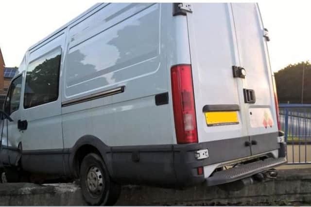 Dean McKevitt was banned from driving after crashing a white Ford Iveco van into a subway in Petersfield Road, Leigh Park, on May 21. Picture: CPS