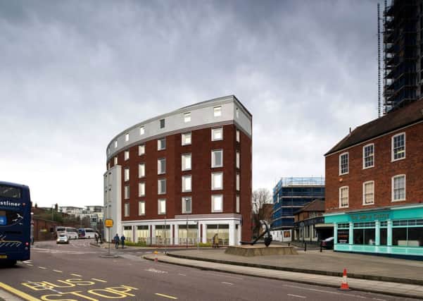 A planning application has been submitted to Portsmouth City Council by Premier Inn for a new 120-bed hotel on Queen Street, Portsmouth
Computer image: of Axiom Architects