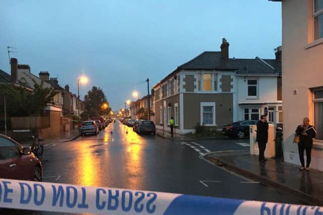 Police at the cordon