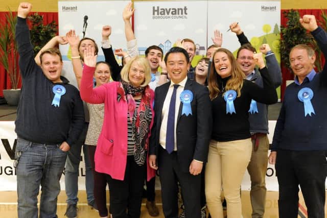 Alan Mak and the Conservative supporters in Havant Picture: Malcolm Wells (170608-9171a)