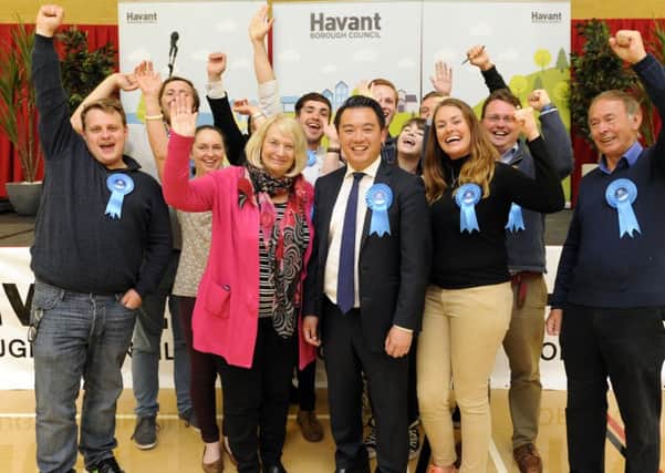 Alan Mak and the Conservative supporters in Havant Picture: Malcolm Wells (170608-9171a)