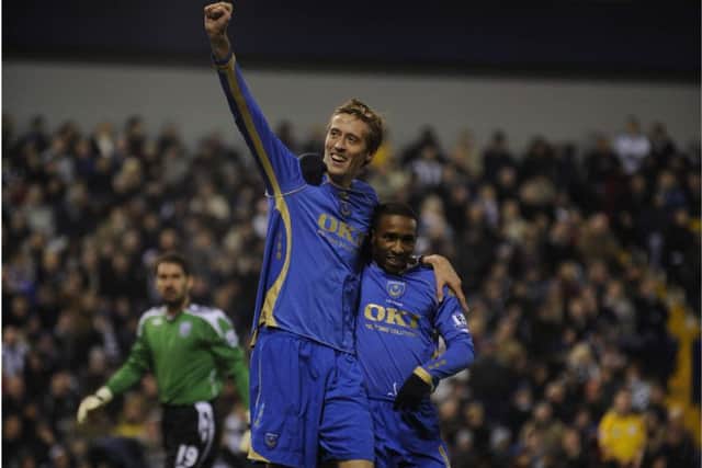 Peter Crouch and Jermain Defoe. Picture: Steve Read