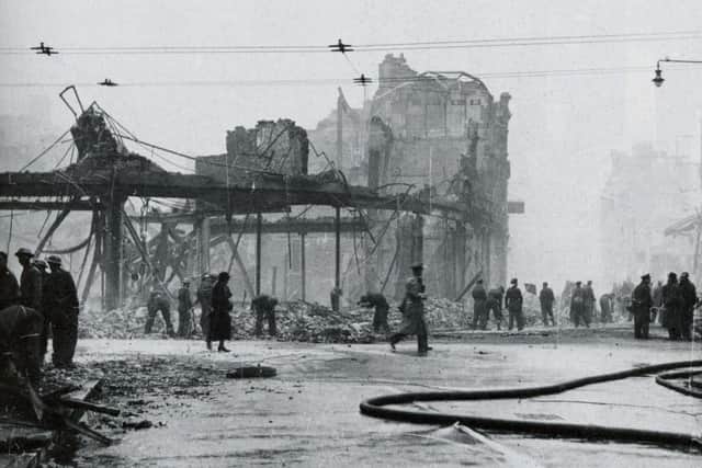 Handleys Corner, Southsea, after the blitz.
