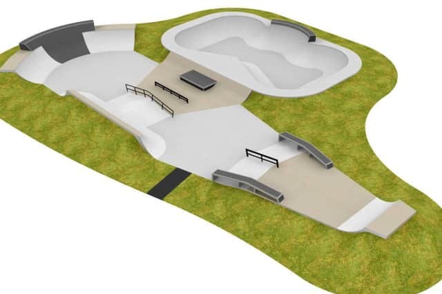 A computer-generated image of how the new skatepark at Bridgemary, Gosport, will look
