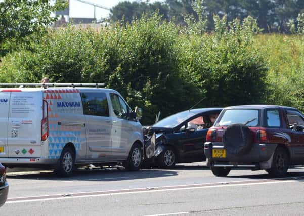 Emergency services have rushed to a crash in Eastern Road, Portsmouth, this morning    PHOTO: Stephen Thompson